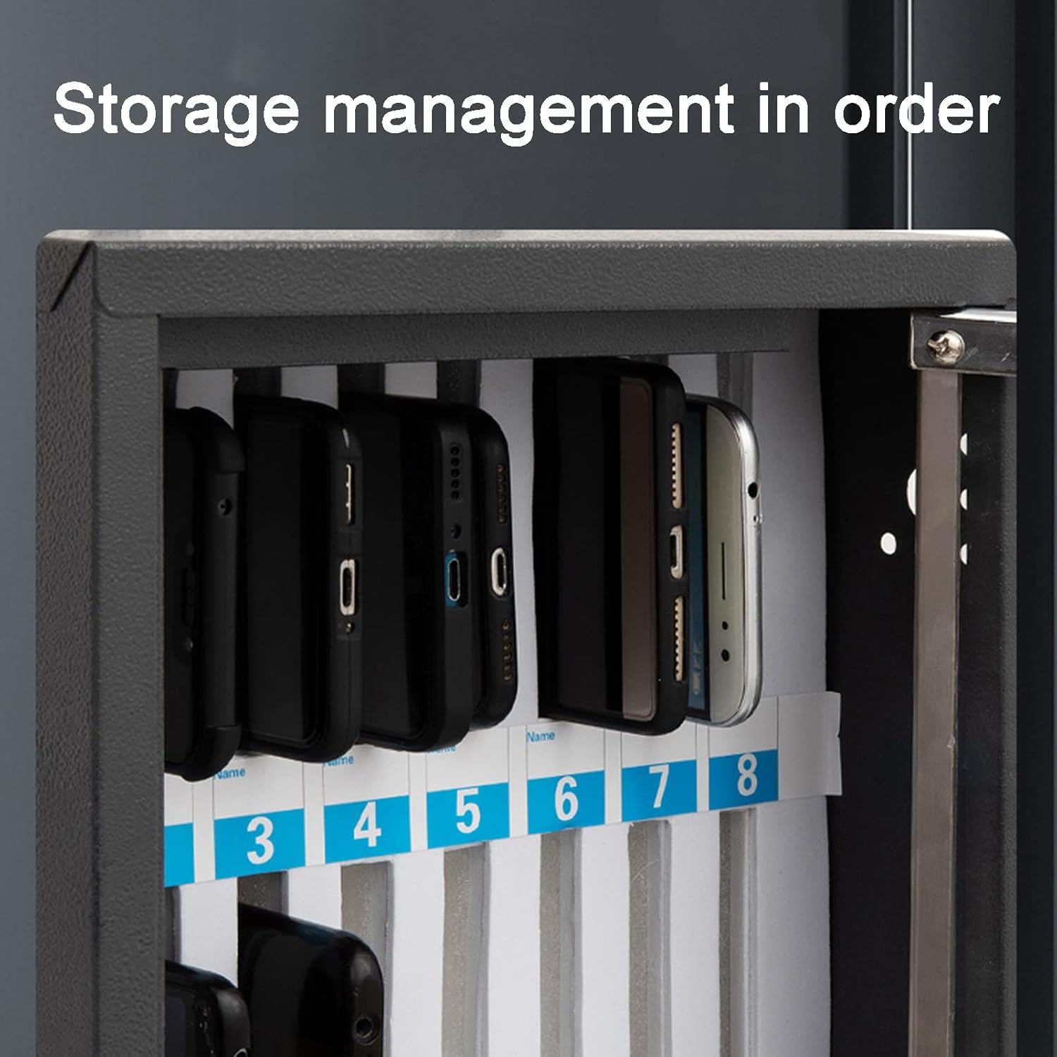 Mobile Phone Storage Box - Wall-Mounted Cell Phone Locker with Password Lock, 48 Slots for Conference Room & Student Use - Secure Mobile Phone Cabinet (Black)