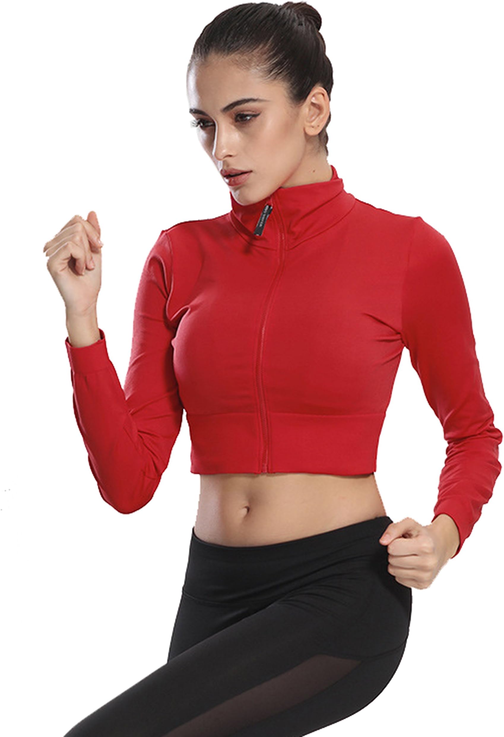 adidas red crop jacket