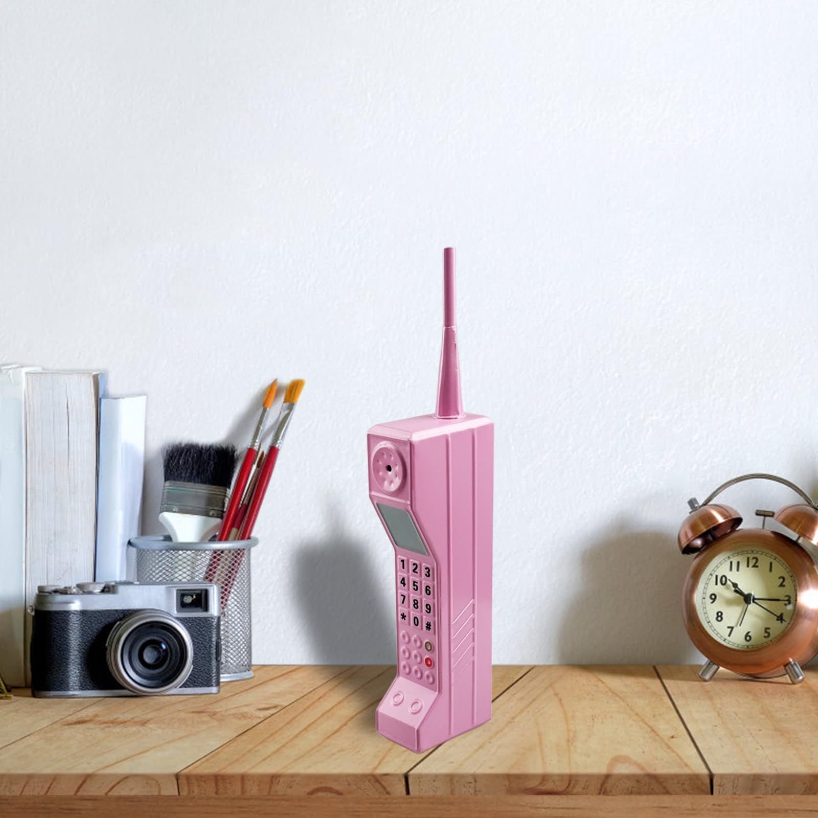 Retro-akcesorium do telefonu komórkowego, lata 80, 90, akcesorium do symulacji telefonu, stylizowane ozdoby, ceglana tekstura telefonu komórkowego do domu / salonu / dekoracji / biura / imprezy