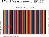Vista 2 de Tela de estilo mexicano por yarda, tela de arte DIY a rayas de arcoíris, telas exóticas boho a cuadros de neón para exteriores, tela de tapicería