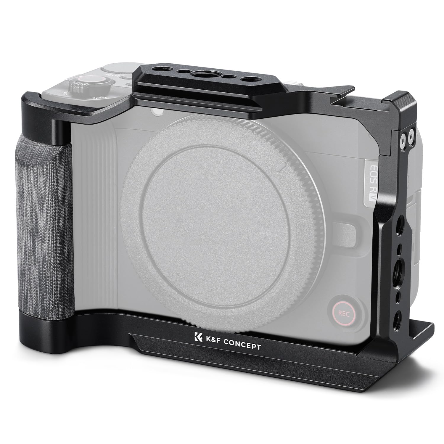 K&F CONCEPT Cage Compatible Canon R50V Aluminium Léger 180g Cold Shoe 1/4" 3/8" Arca