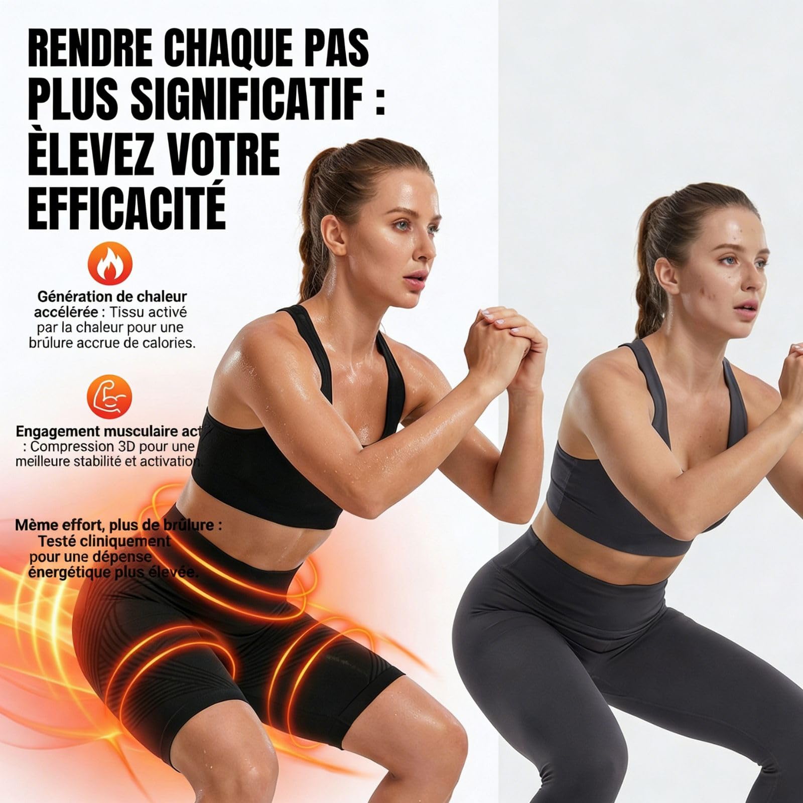 Legging Court 3D Anti Cellulite Femme Compression Minceur Taille Haute sans Couture Sculptant Court Shorts Push up Opaque De Yoga Sport Fitness Trousers