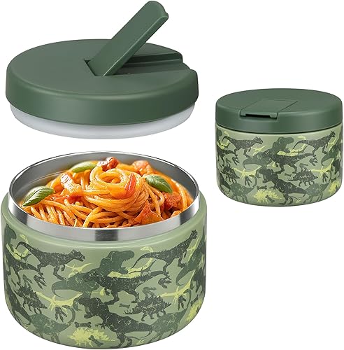 Tarro de comida aislado al vacío de 12 onzas con tapa de hebilla, boca ancha, termo de sopa para comida caliente, para niños, contenedor de almuerzo