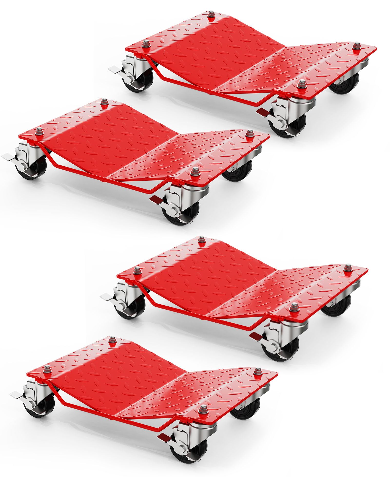 Photo 1 of ****DIRTY / SCRATCHED**** Wheel Dolly Set of 4, Car Moving Dolly 6000LBS Heavy-Duty Cart for Moving Cars, Trucks, Trailers, Motorcycles, and Boats, Red