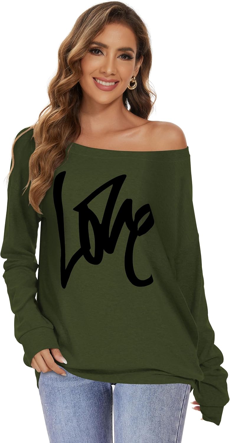 florynova Womens Off The Shoulder Sweatshirt Long Sleeve Tops Pullover Sweater Causal Loose Blouse Tunic Tshirts 4 71gYSlFXwfL. AC SL1500