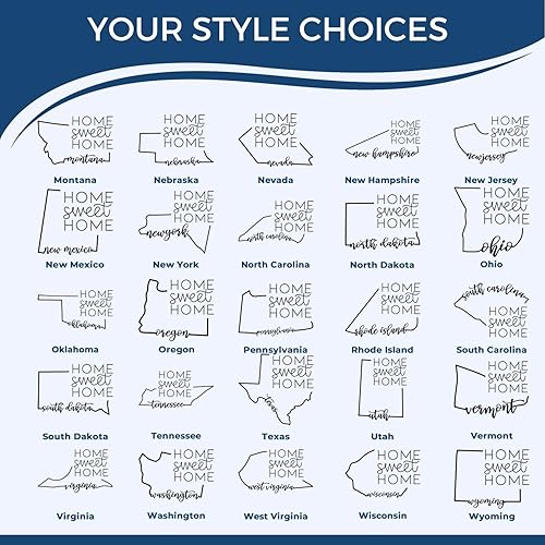 Miniatura 12 de Massachusetts Home Sweet Home - Sello de dirección personalizado, autoentintado, fácil de presionar e imprimir, disponible en 11 colores de tinta,