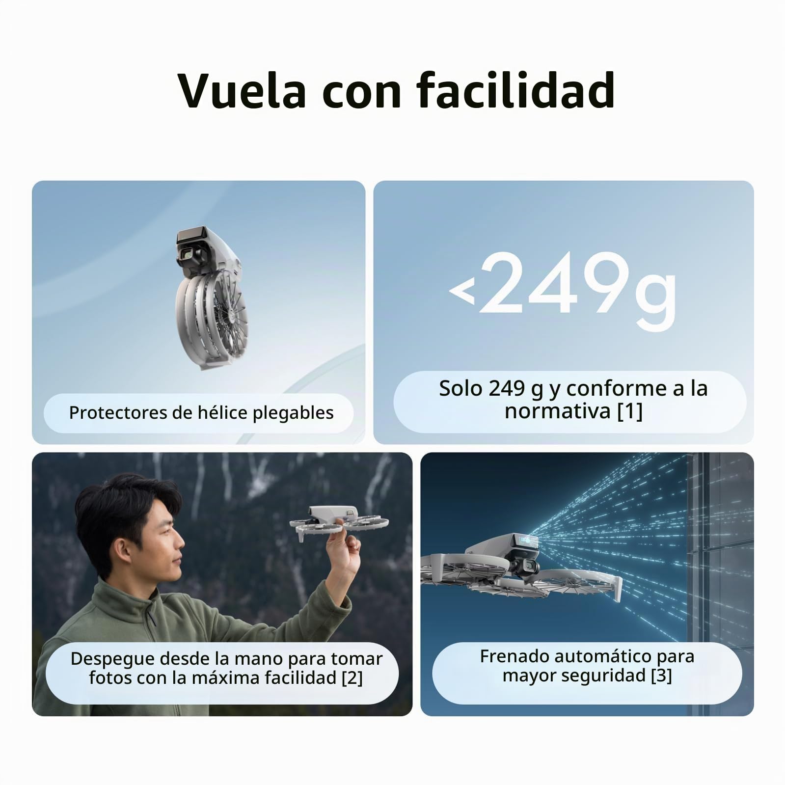 DJI Flip,Drone con cámara 4k adulto, mini drone con cámara, < 249g, drone función sígueme, 13km transmisión de vídeo, arranque manual,retorno automático,31min tiempo de vuelo,con delantal ((RC-N3))
