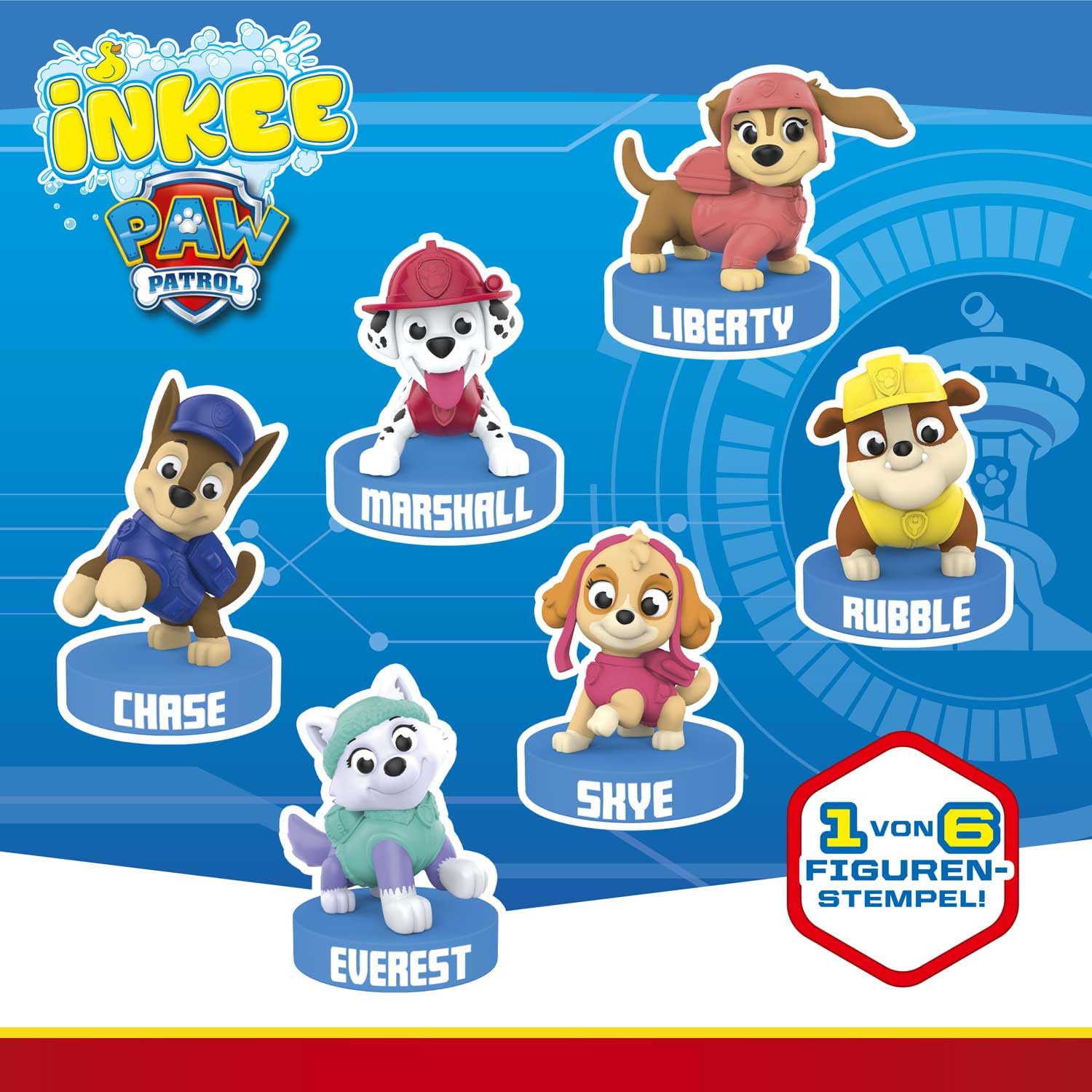 INKEE Psi Patrol Zestaw 3 Bomb Kąpielowych z Figurkami Paw Patrol, Musujące Kule dla Dzieci z Niespodzianką, Zapach Gumy Coli, 3szt