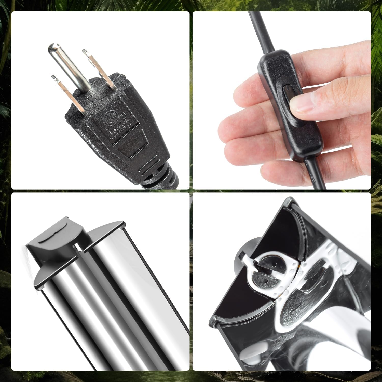 Switchable UVB Light for Reptiles, 39W T5 UVB Light Combo Kit for Tropical 5.0 & Desert 10.0, 34" Terrarium Hood Lamp Fixture with UVB 10.0 Bulb for Bearded Dragon Gecko Snake Lizard Turtle