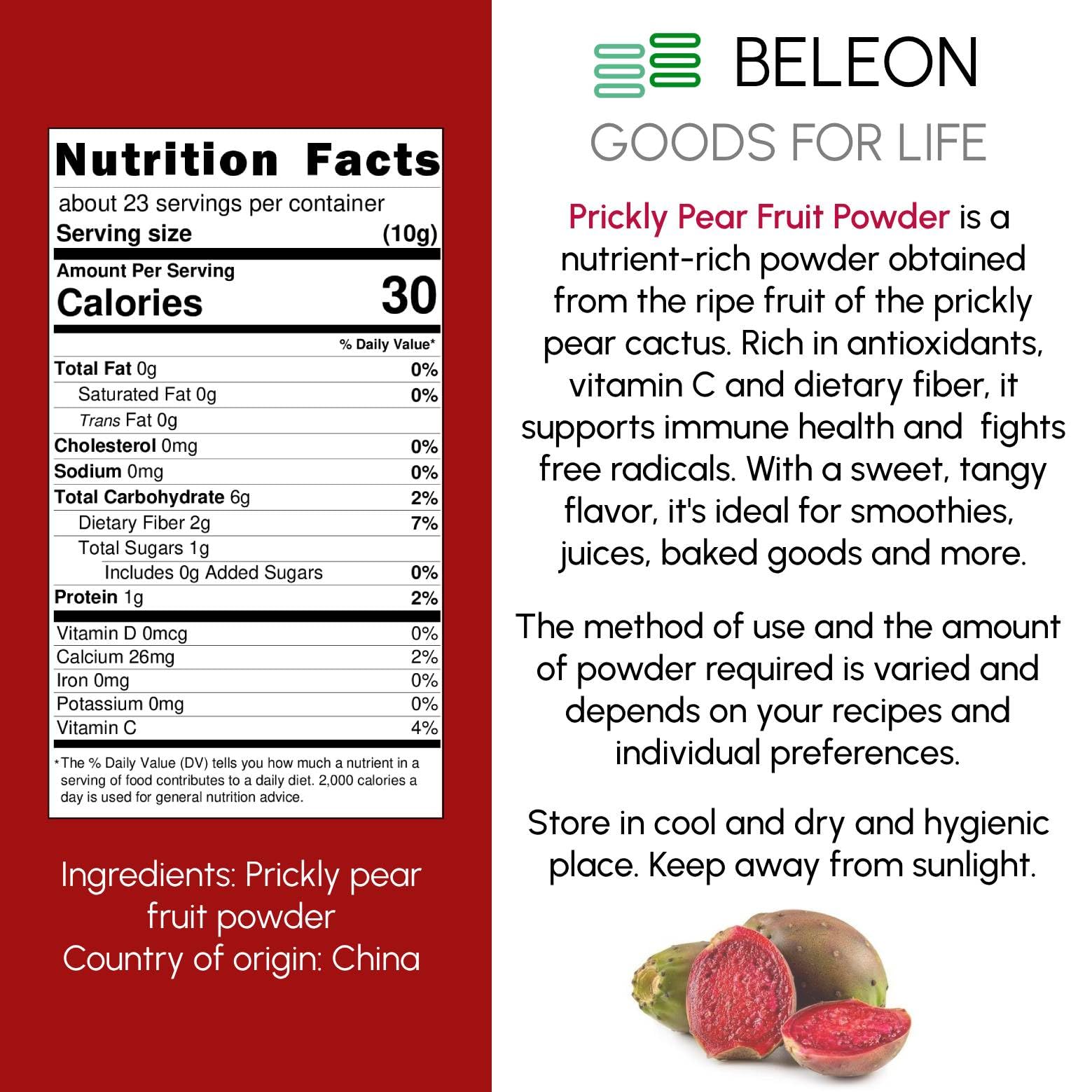 Amazon.com: Prickly Pear Powder - Pure Nopal Cactus Powder for Baking,  Smoothies, Beverage, for Digestion & Immune Support, 8 oz : Grocery &  Gourmet Food