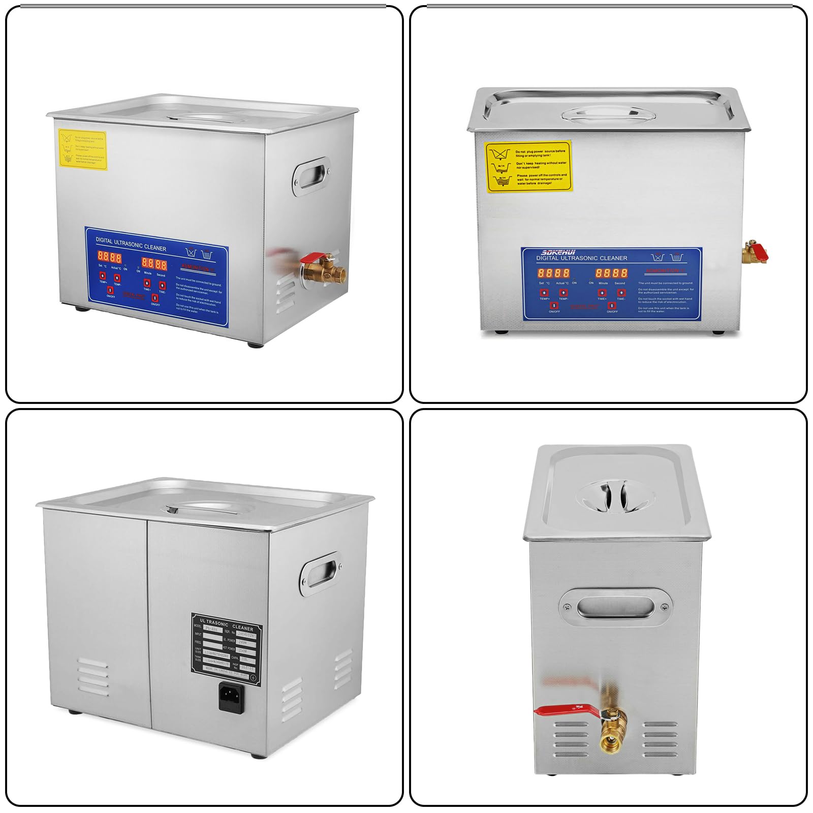 Ultraschallreiniger 10L Reiniger Ultraschall Ultrasonic Cleaner, Ultraschallreinigungsgerät Edelstahl mit Digitaler Anzeige für Schmuck Brillen und Zähne