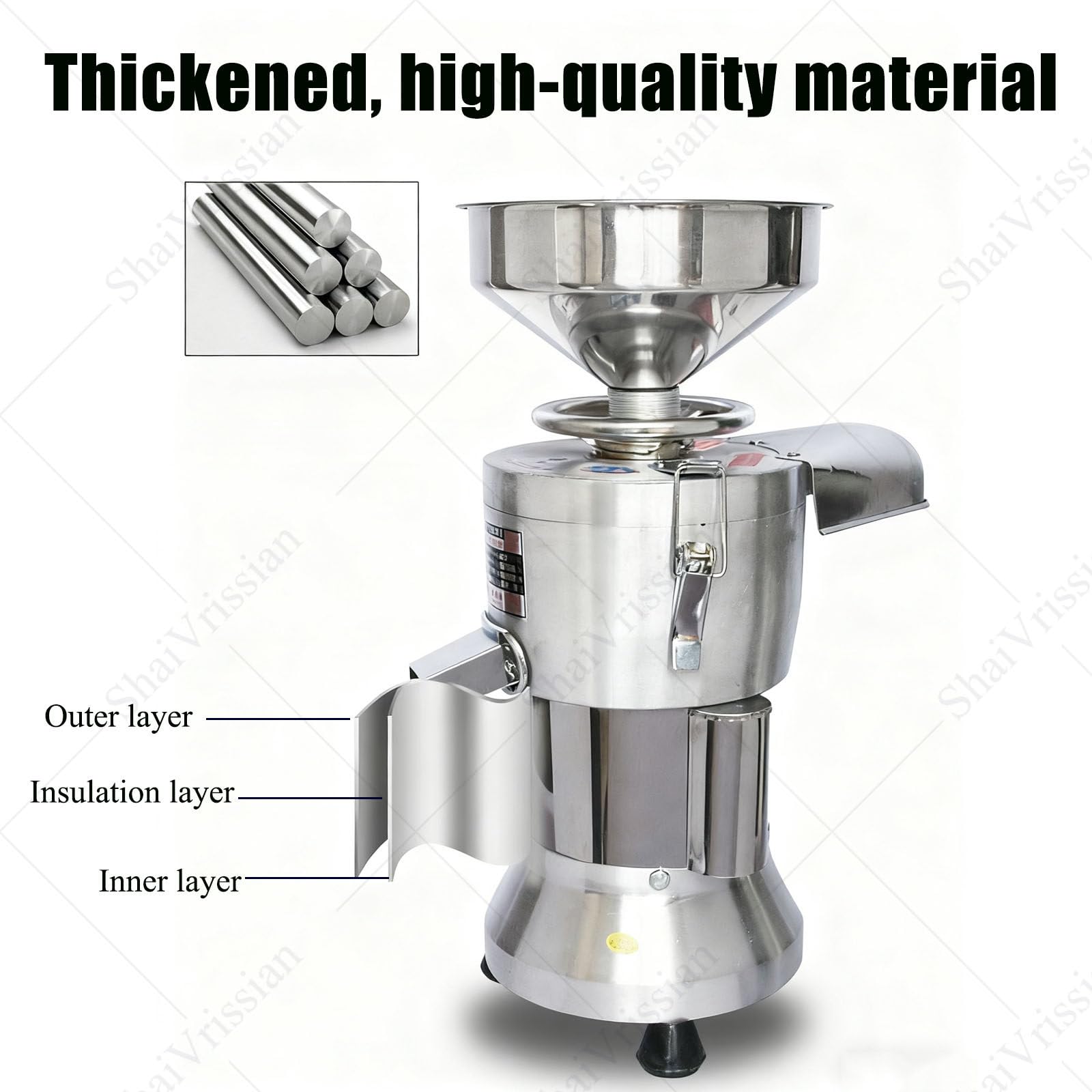 750w Professioneller Großer Sojamilchbereiter,Kommerzieller Pflanzenmilchbereiter,Edelstahl,Automatische Trennung,2800 Rpm,Für Hafermilch,Mandelmilch,Sojamilch