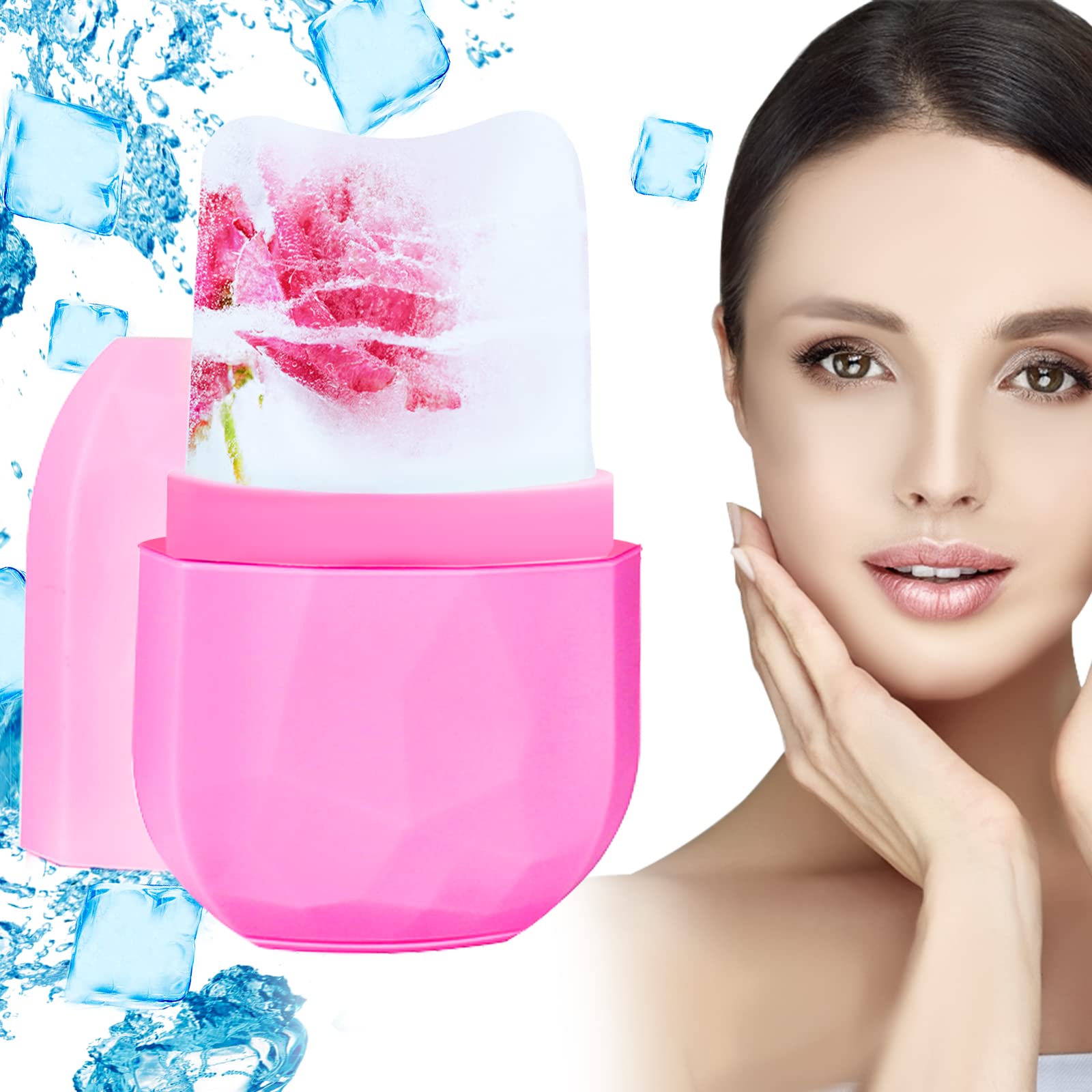 Ice Face Roller, ice Face mold for face and Eye, Gua Sha Face Massage, Facial Beauty Ice Roller, Reusable Facial Treatment, For brightening skin and enhancing natural radiance, skincare, puffiness