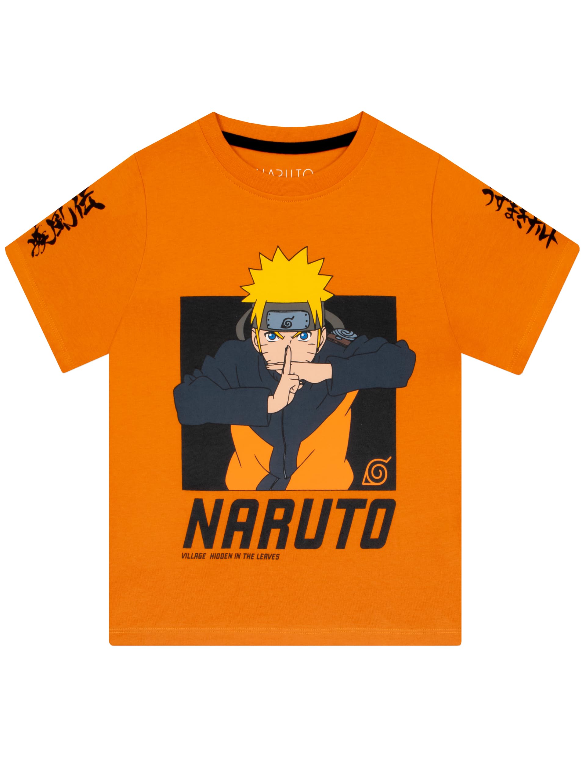 Naruto Boys Tshirt | Anime T Shirt | Anime Kids Clothes for Summer | Cotton Boys' T-Shirts | Orange 9-10 Years