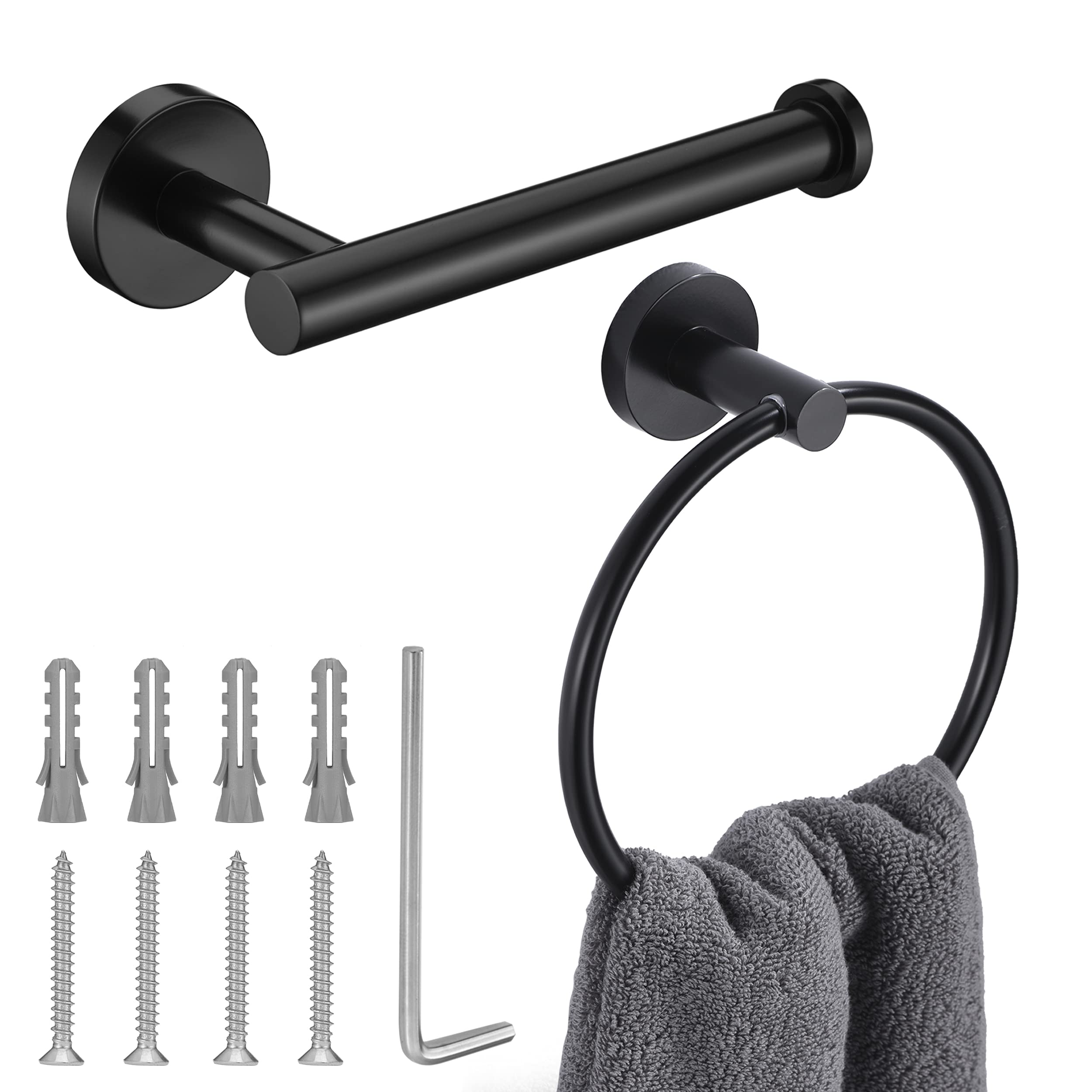 Gold Toilet Paper Holder, Towel Ring Set 2 Pieces Hand Towel Holder for Bathroom Hardware Accessories Set SUS304 Stainless Steel Sturdy Wall Mount Bathroom Holder… — Amazon image 11