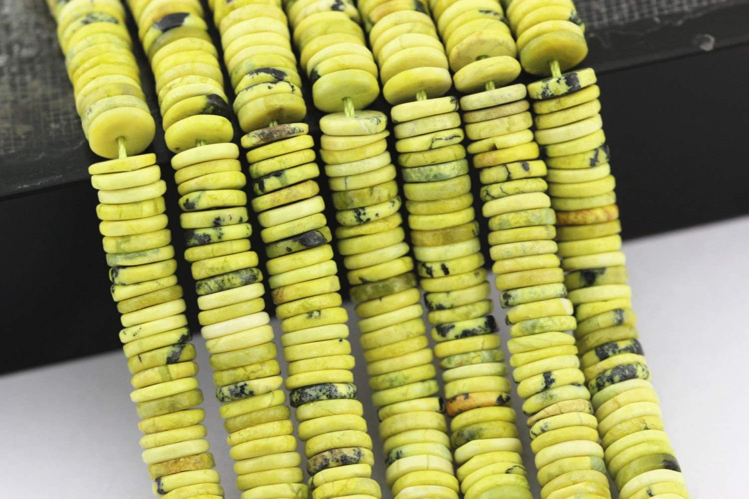 Yellow Turquoise Heishi Discs Size 6x1.5mm 15.5 Strand