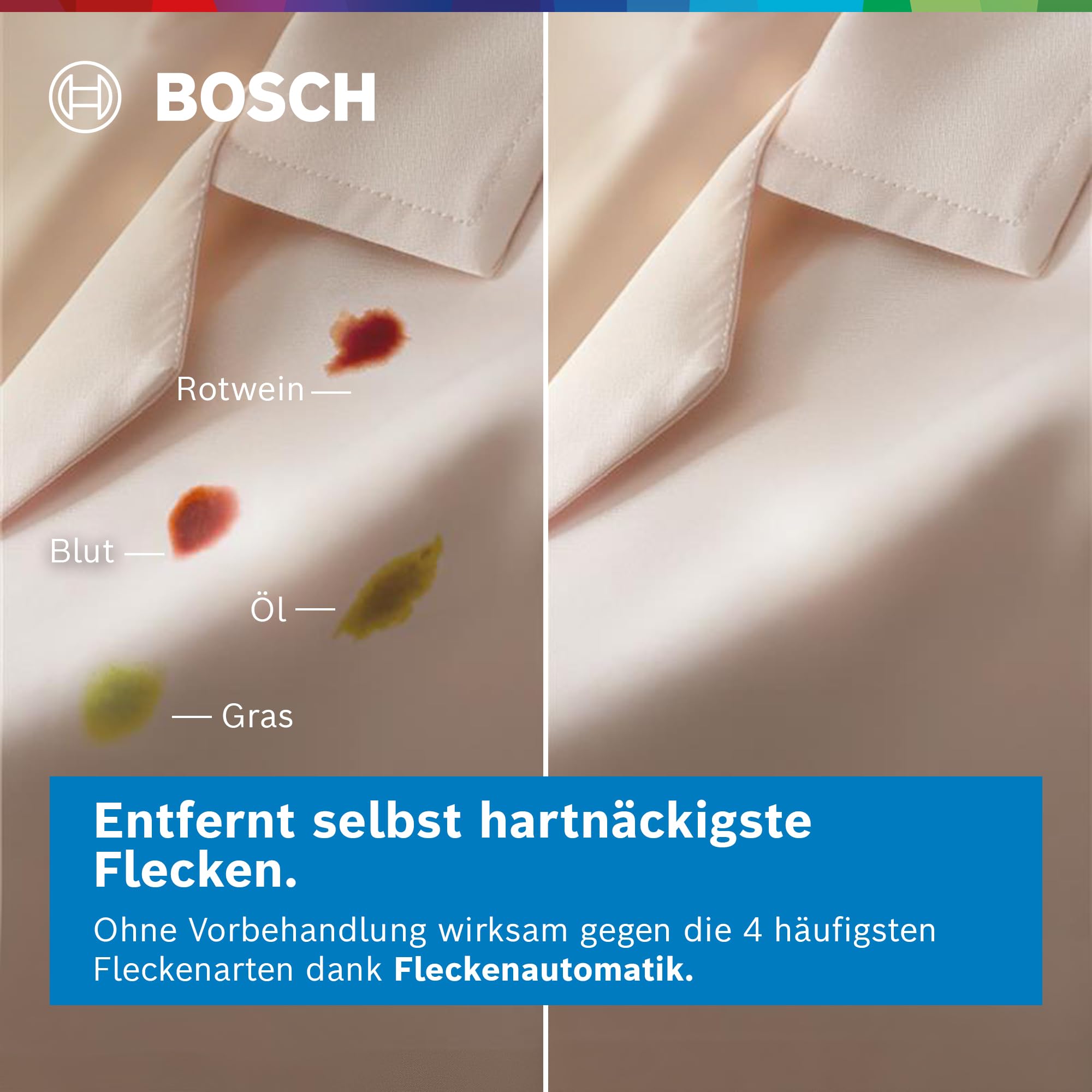 Bosch Serie 6 Waschmaschine 9 kg 1400 UpM Fleckenautomatik WGG244ZR10 | Knitterfalten-Reduzierung mit Iron Assist, Active Water Plus Beladungssensor, Speed Perfect Option, AquaStop Auslaufschutz