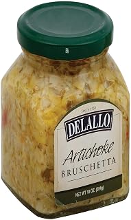 DeLallo Artichoke Bruschetta 10 oz - Authentic Italian Antipasto with Earthy Sweet Artichokes, Herbs & Peppers