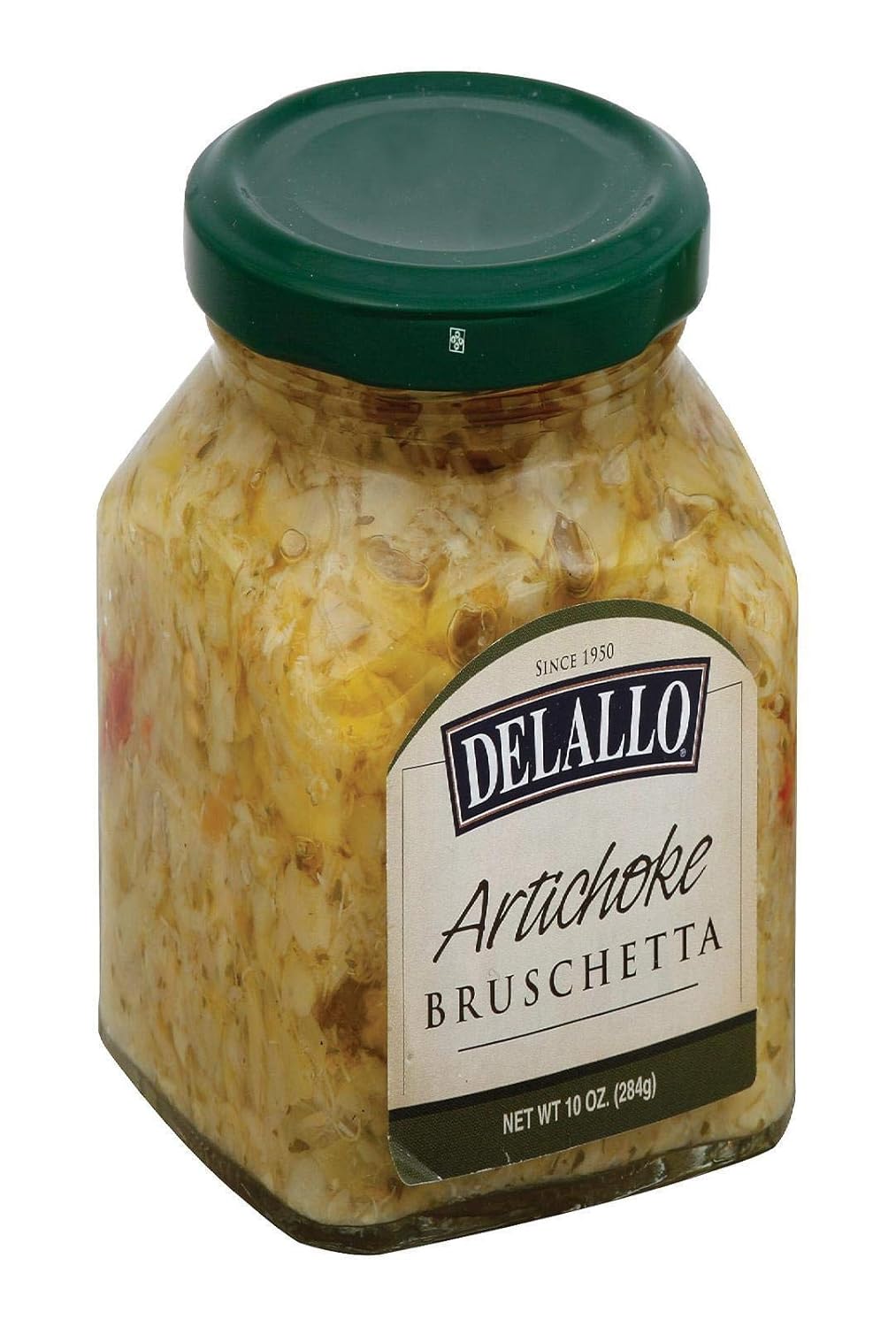 DeLallo Artichoke Bruschetta 10 oz - Authentic Italian Antipasto with Earthy Sweet Artichokes, Herbs & Peppers