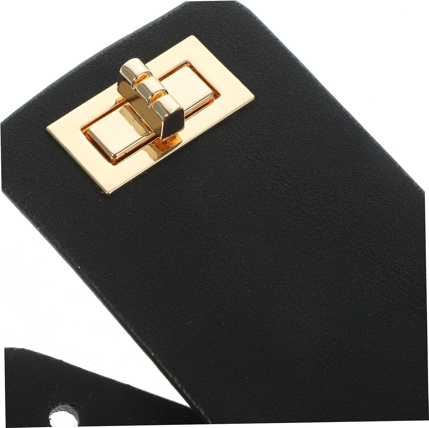 DECORNIJIA 1Set DIY Bag Material Kit PU Leather Bottom Cover Accessories for Handmade Woven Bag Includes Shoulder Strap Lock Buckle and Mounting Pendant Black