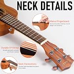 Kmise Soprano Ukulele Professional Mahogany Instrument 21 Inch Hawaiian Ukalalee for Beginner With Ukelele Starter Kit (Free Online Lesson Bag Tuner Strap Replacement Strings Instruction Booklet)