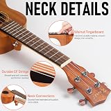 Kmise Professional Ukulele for Adult Beginner, Free Online Lesson 21 inch Soprano Mahogany Ukelele with Kids Ukele Bundle Starter Kit Gig Bag Case, Strap, Tuner, Nylon Strings, Book, Uke Gift Choice