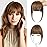 NAYOO Bangs Hair Clip - Medium Brown Fake Bangs 100% Real Human Hair Extensions French Bangs for Women Fringe with Temples Hairpieces