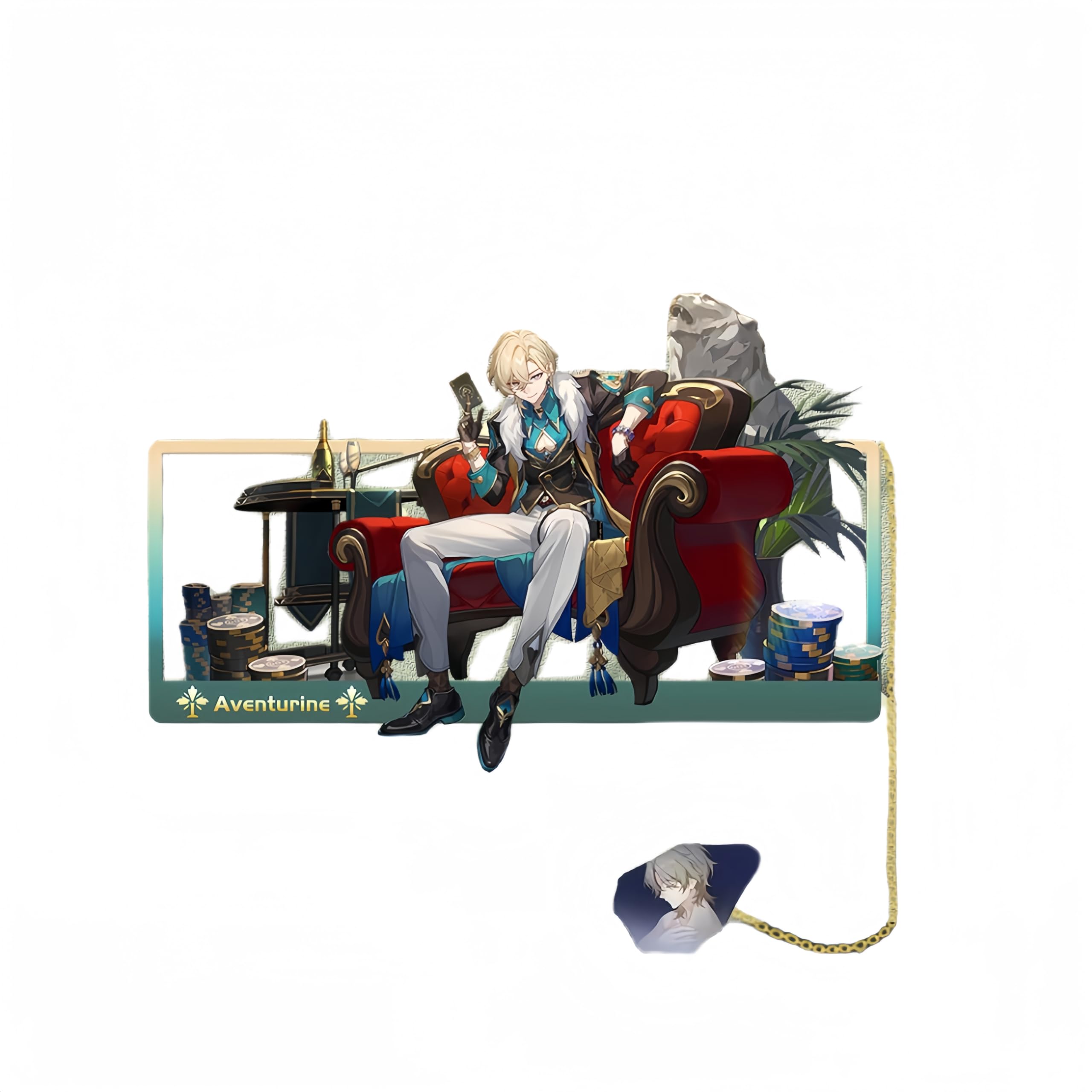 1PC Honkai: Star Rail Figure Metal Bookmark Game Bookmark with Chain Stationery Gift (Aventurine) โ image 1
