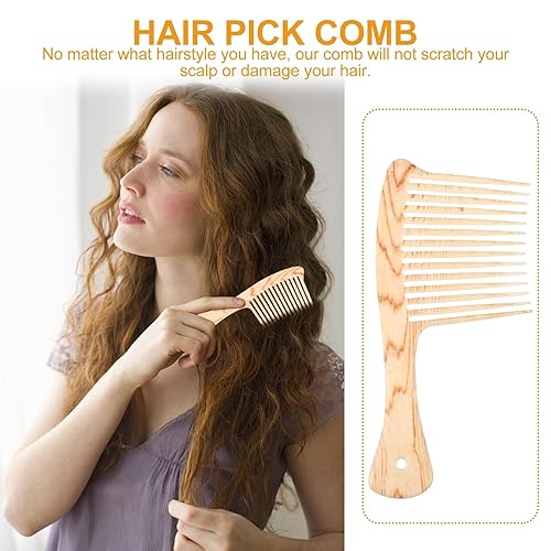 Miniatura 7 de Peine para el cabello Peine para el cabello, champú masajeador del cuero cabelludo, peine desenredante de madera, peine para barba afro, peine de