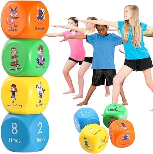 Fun Fitness Dice for Kids - Children's Workout Dice and