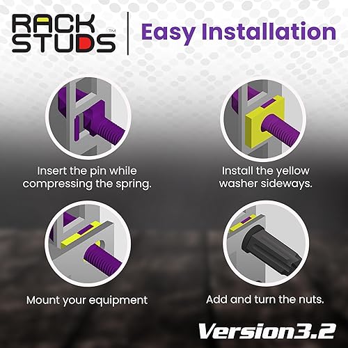 Miniatura 7 de Rackstuds Paquete de 20 tornillos para rack de servidores Serie II P20  Reemplazo de tuerca enjaulada púrpura 0.126 in0.126 pulgadas  Una solución