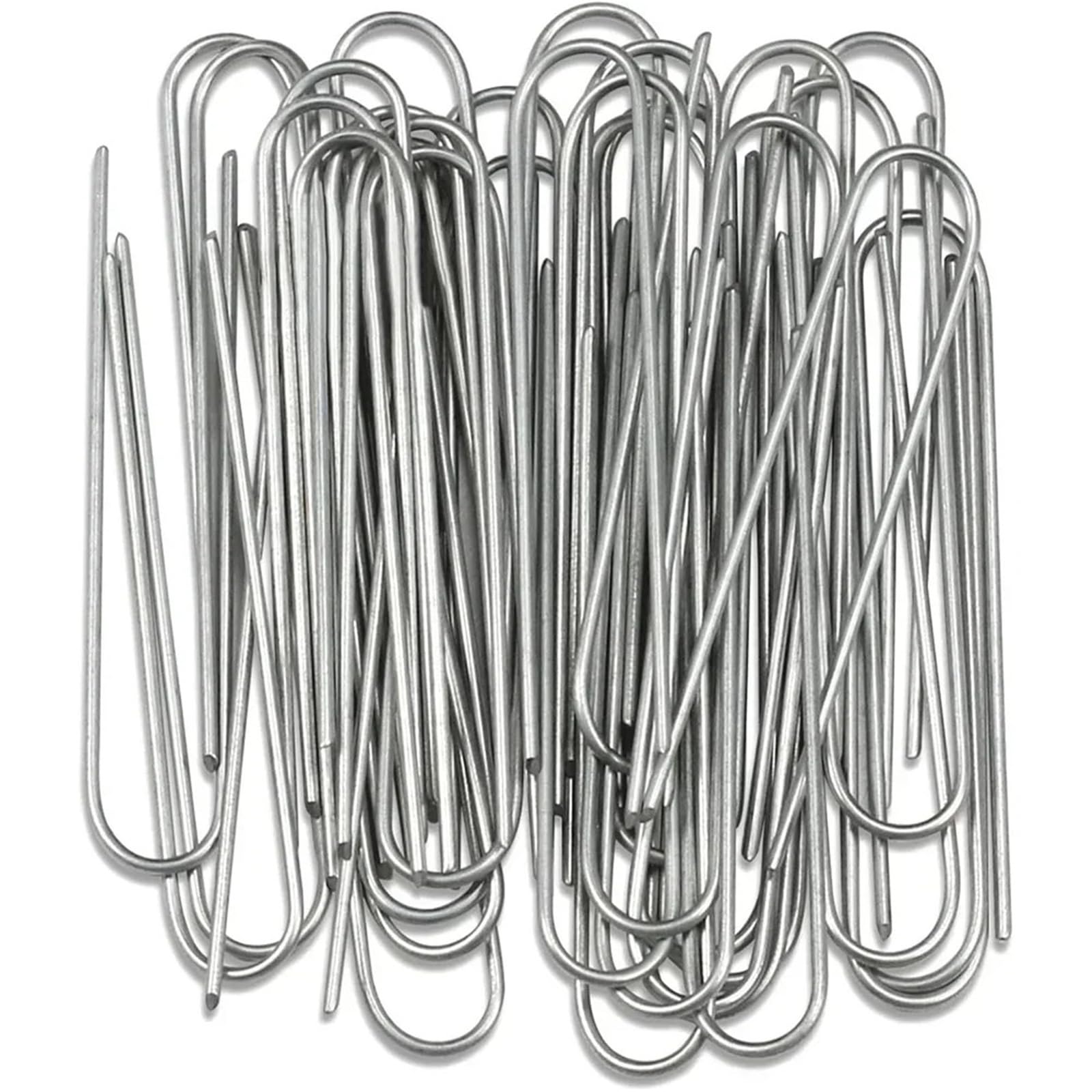 Grapas De Jardin Grapas for jardín Tipo U, estacas de Tubos for Valla Alta Resistencia, alfileres césped, Puntas Paisaje galvanizadas for Sujetar, Barrera, Clavo Tierra(Sliver 4cmx15cm,1000PCS)