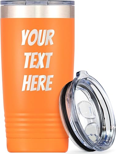 Miniatura 10 de Vaso personalizado con texto grabado personalizado, taza de acero inoxidable de 20 onzas, vaso de café de viaje con aislamiento de doble pared con