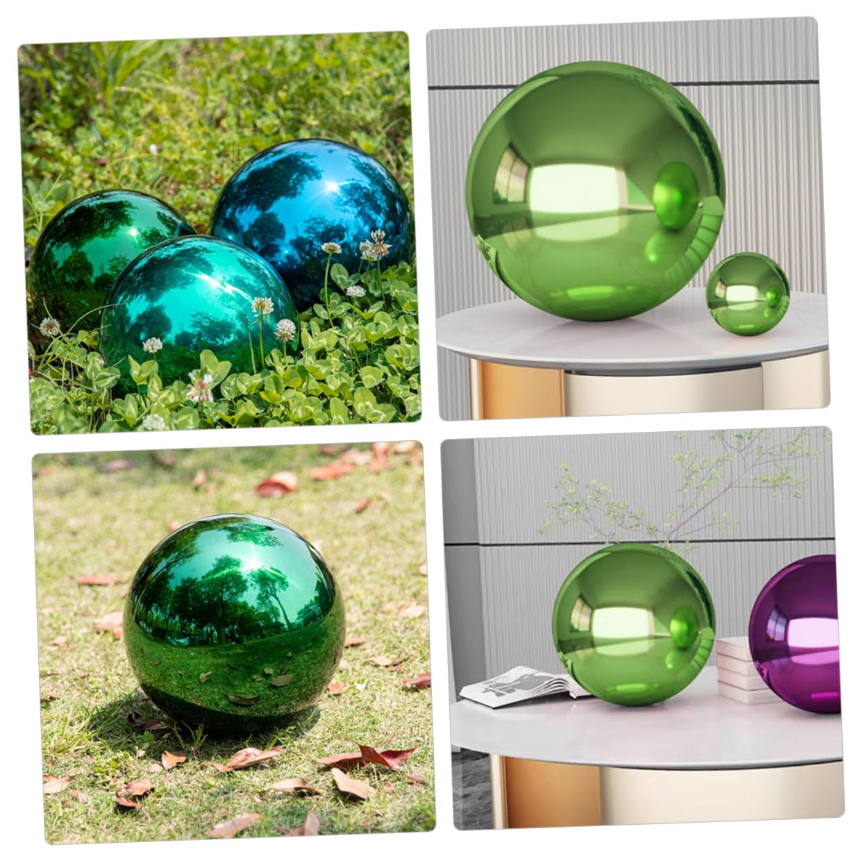 Gatuida Sfera in Acciaio Inossidabile Riflettente Sfera Luminosa Da Giardino Decorazione Esterna Per Patio Giardino Cortile Prato