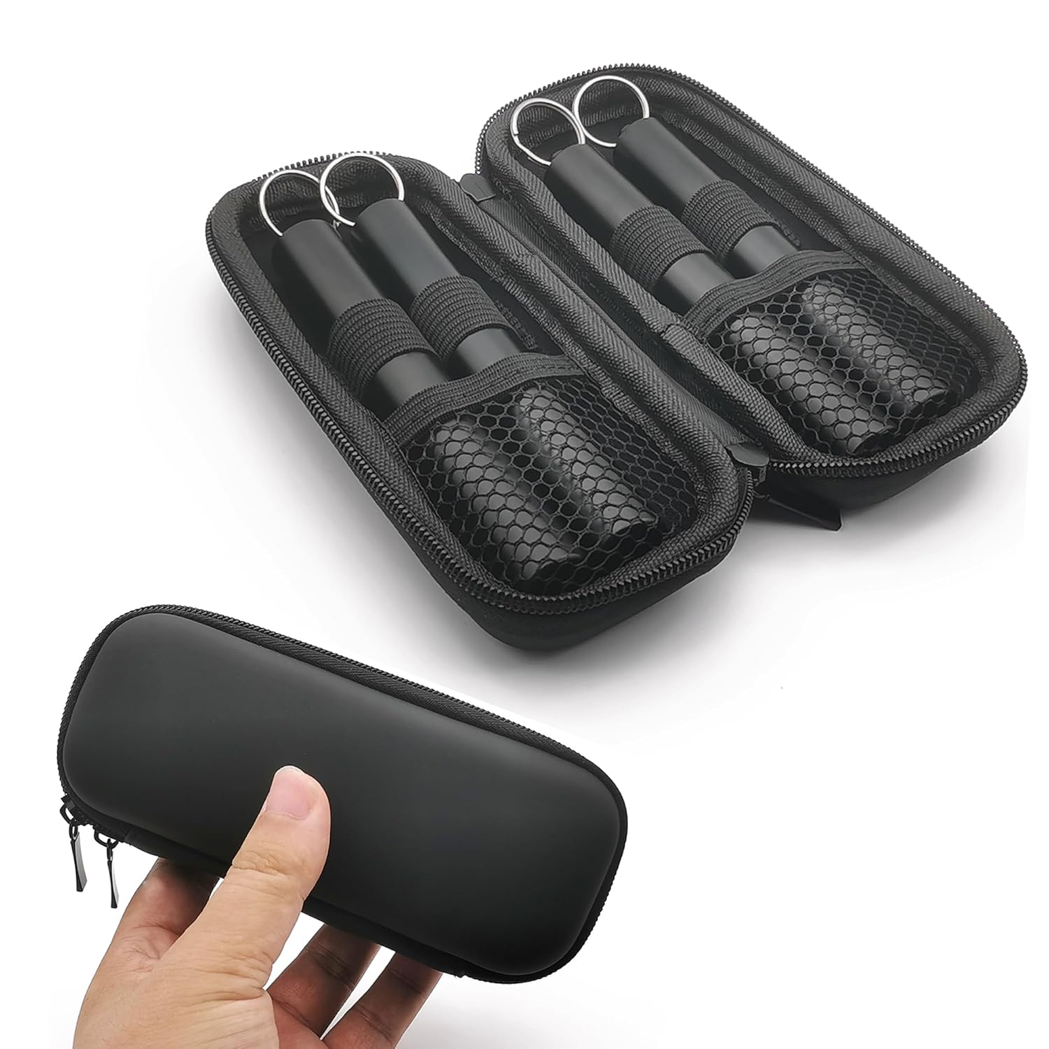 4-Pack Aluminum Metal Tube Container with Portable Case,4.6-inch Fits King Size,Airtight, Water Proof Tube Storage,Keychain,Lightweight,Great for Traveling - Image 2