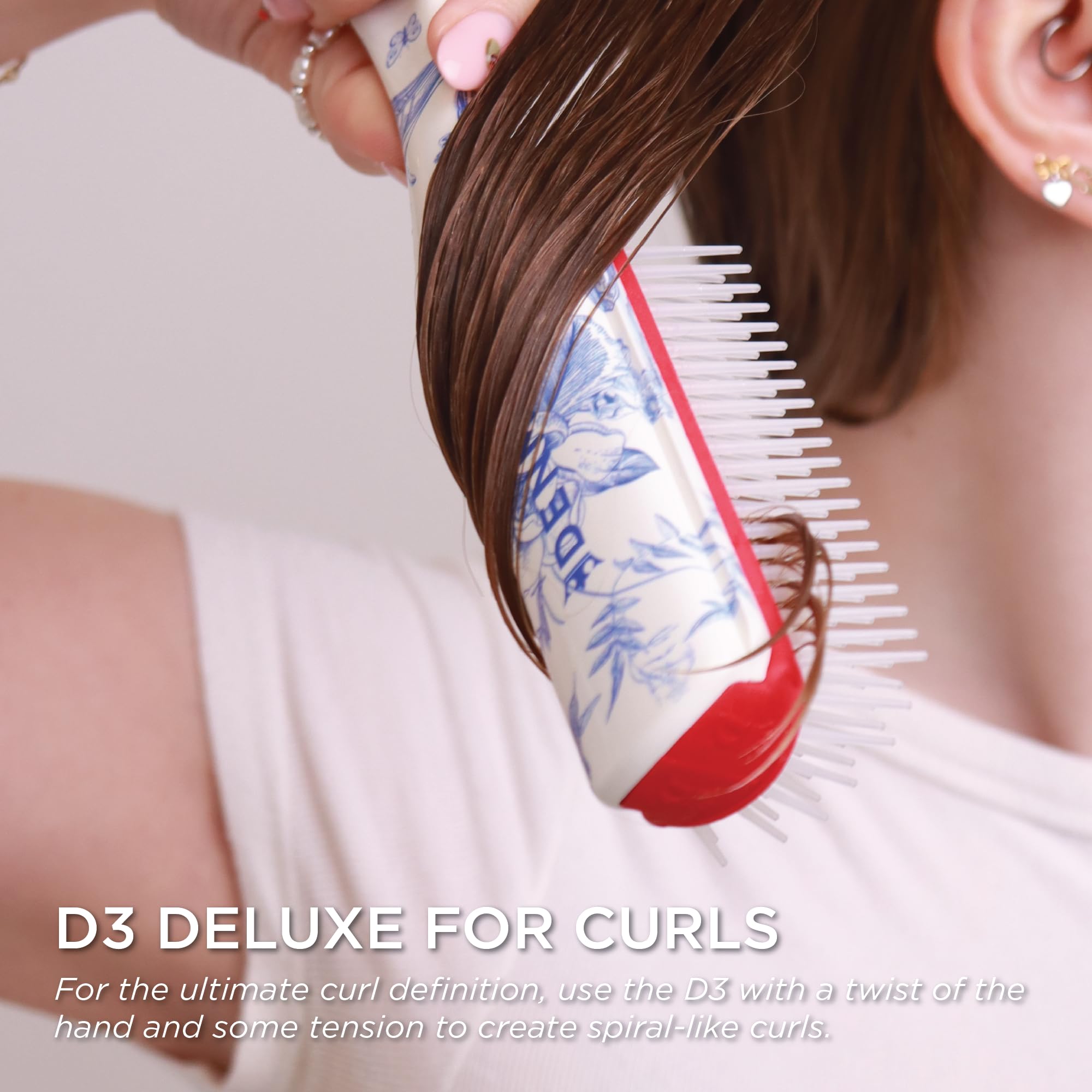 Denman D3 Original Curl Definer & Styler, Curly Hair Brush for Women & Men – 7 Row Detangling & Curl Defining Brush for Smooth Defined Curls - precyzyjny pędzel do stylizacji prostych włosów, D3 Blue