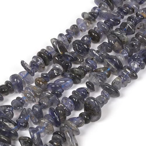 Natural Iolite Freedom Chips - Cuentas sueltas de 0.197-0.472 in para hacer joyas, manualidades hechas a mano, 16 pulgadas