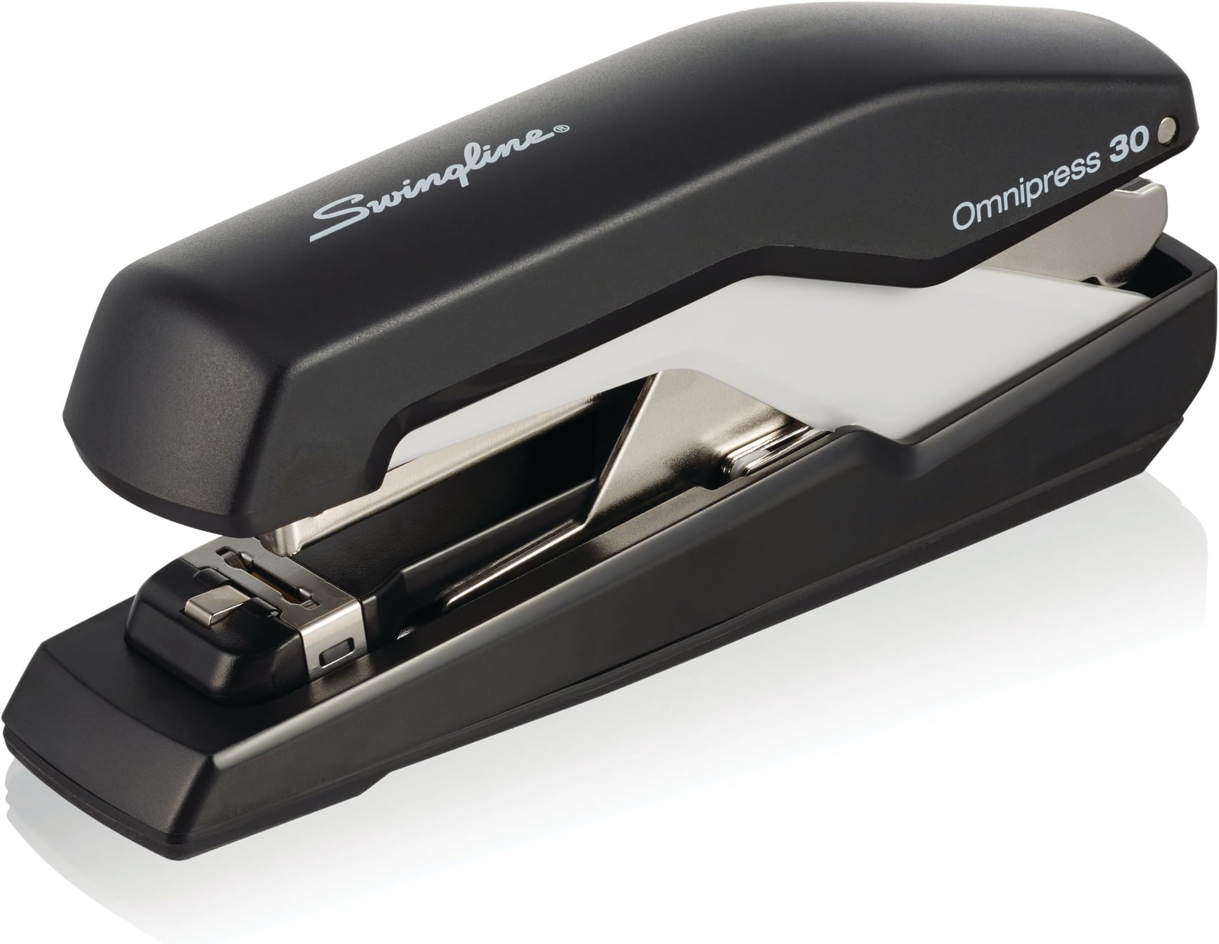 Swingline Stapler, Omnipress 30 Stapler, "Press Anywhere for Easier Use", 30 Sheet Capacity, Black/Gray (5000585A)