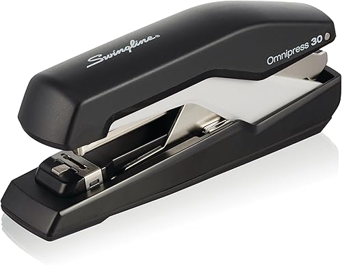 Miniatura 12 de Swingline Engrapadora, Omnipress 30 grapadora, "presiona en cualquier lugar para un uso más fácil", capacidad de 30 hojas, negro/rojo (5000586A)