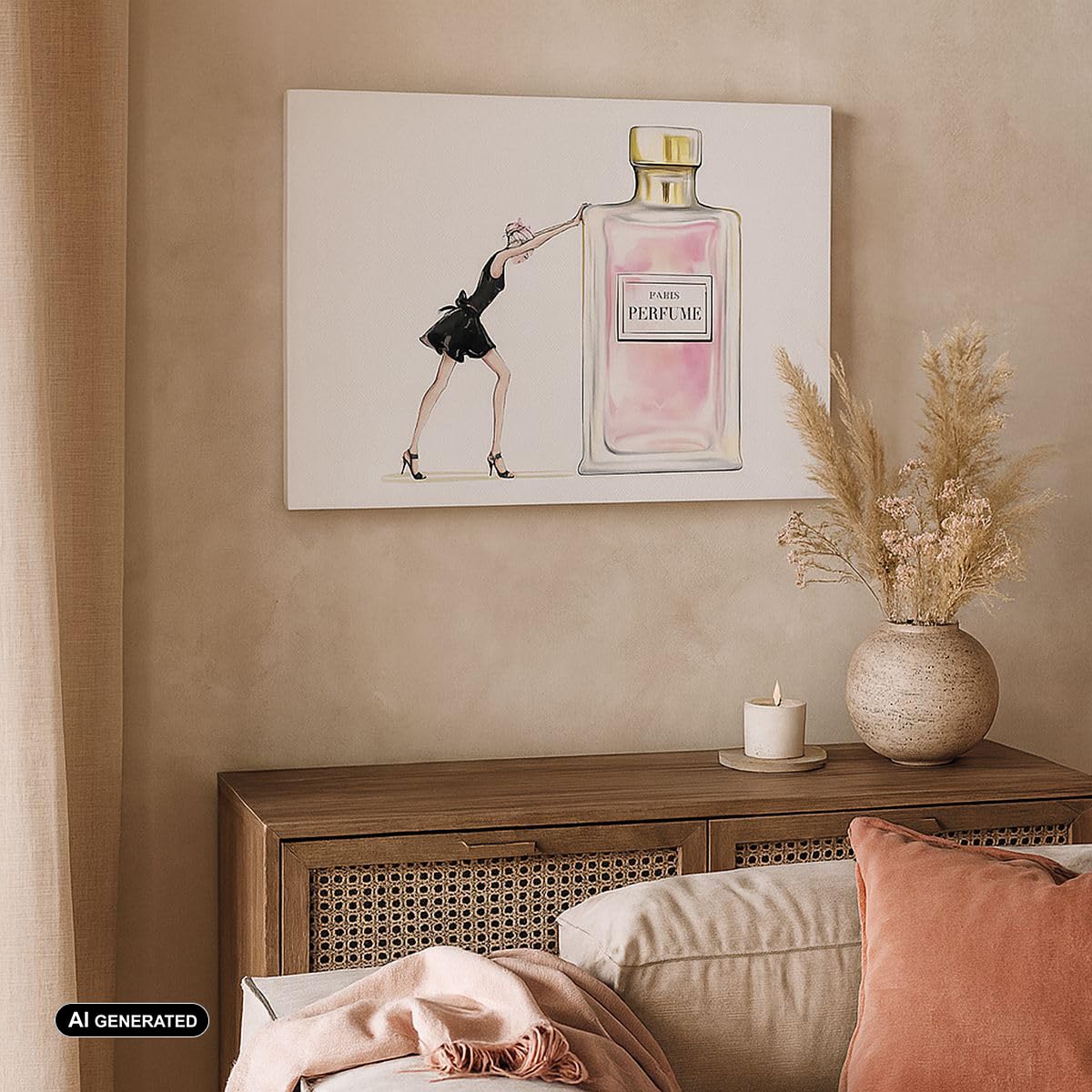 ARTTOR Wandbilder Dekoration Wohnzimmer Mode Frau Parfüm Bilder auf Leinwand 120x80cm Leinwandbild Schlafzimmer Küche Deko Wand Kunstdruck Art Groß XXL Wanddeko Bild Wall Decor Canvas AA120x80-4128