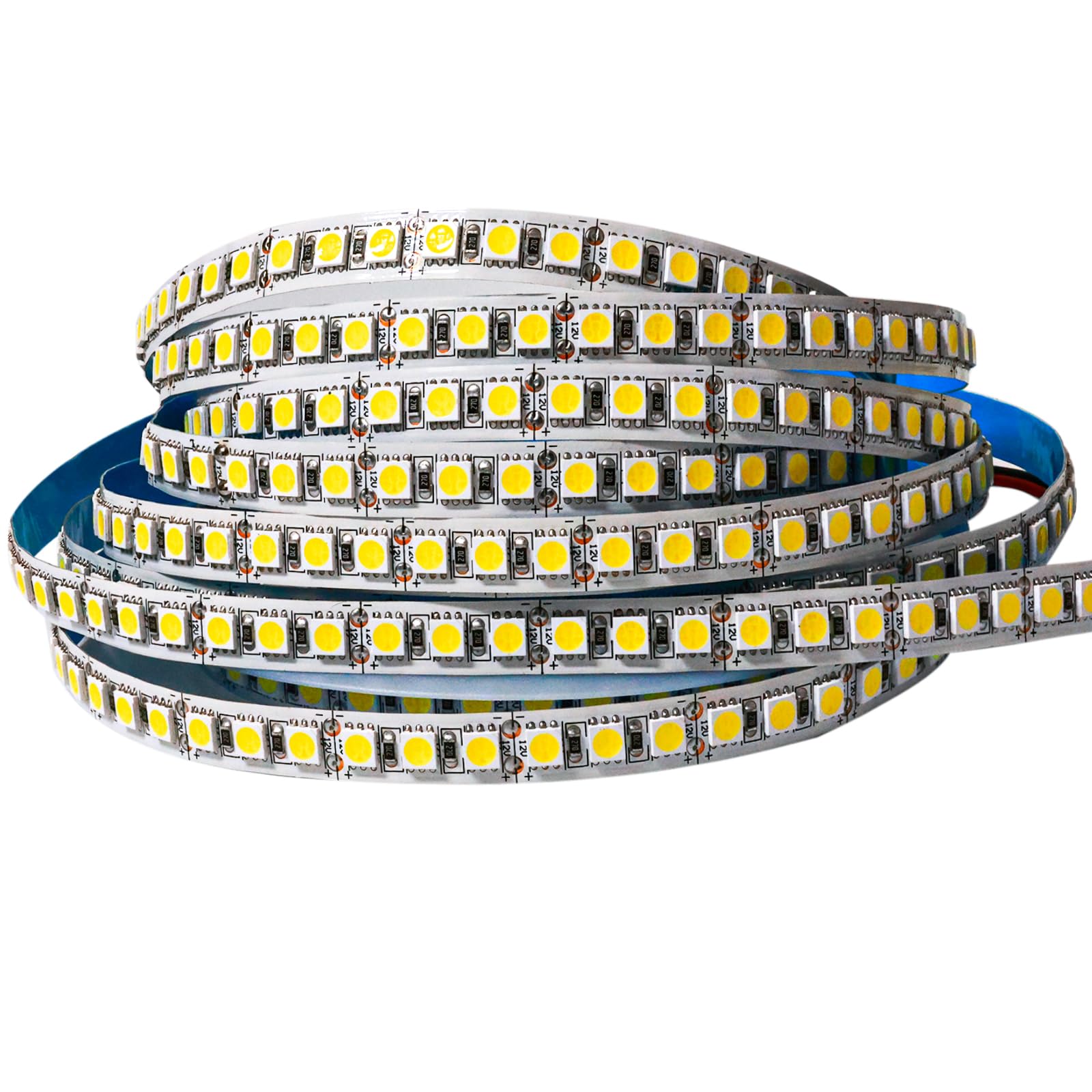 Striscia LED 12V, Bianco Naturale 4000K Strisce LED 5M Striscia Luminosa SMD 5050 IP20 600 LEDs LED Flessibile LED Strip Nastri LED per Camera da letto, Cucina, Decorazione Pubblicitaria