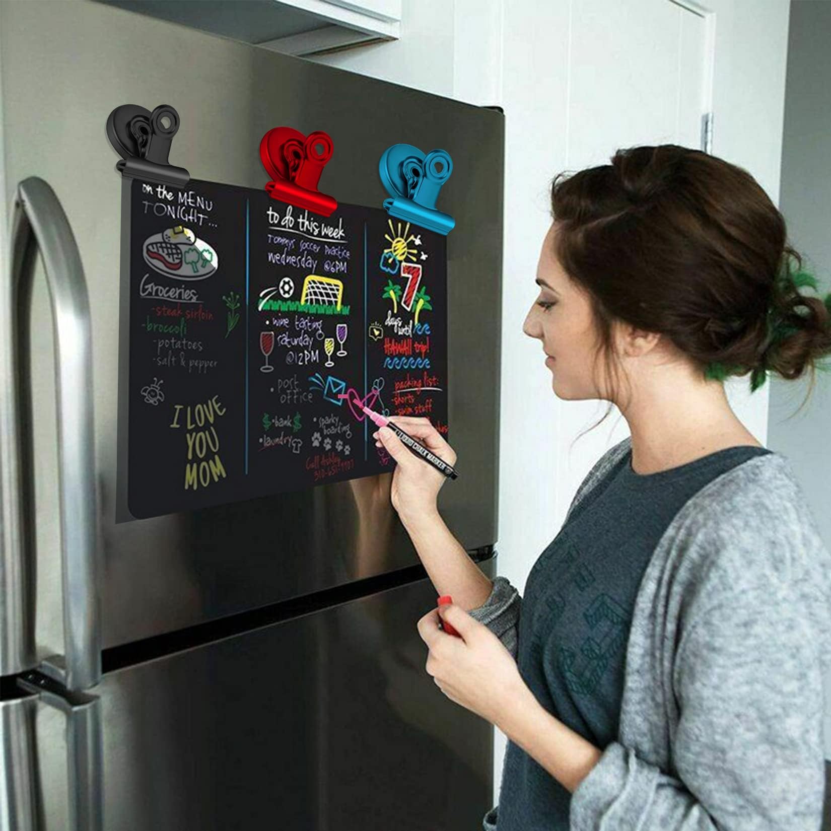 DIYSELF 8 Pack Strong Magnet Clips for Fridge, Refrigerator, Classroom, Whiteboard, Office - Heavy Duty Magnetic Clips for Photos, Locker Decorations for Girls, Kids