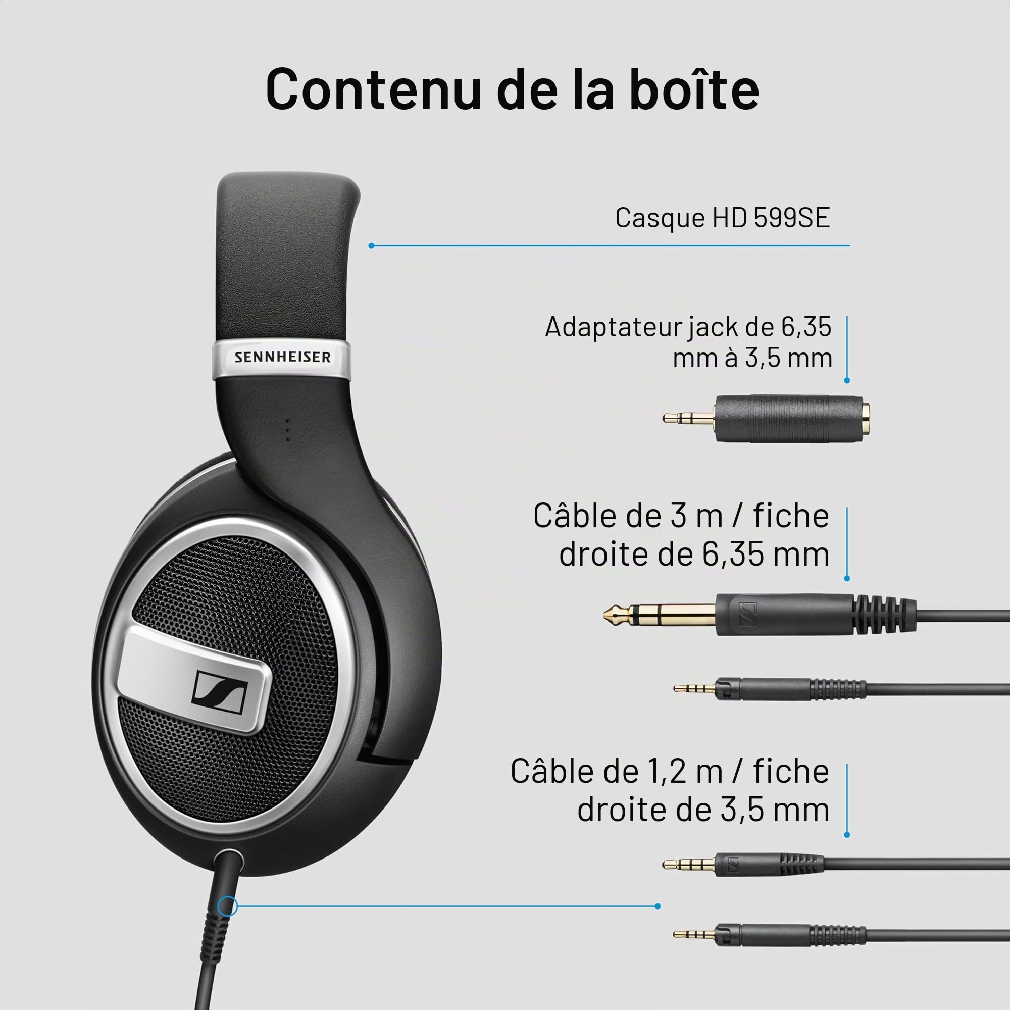 Sennheiser HD 599 Édition spéciale, Casque Oreille Circum-Ariculaire Ouvert, Casque a Arceau, Noir [Exclusif Amazon]