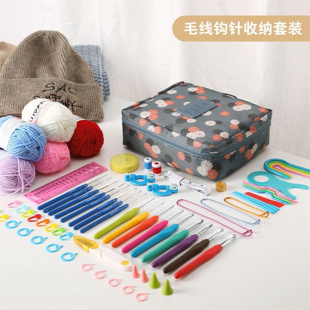 JSEIAJB Knitting Tools Crochet Set Handle Lace Crochet Yarn Manual DIY Portable Set