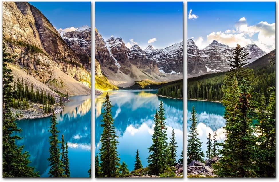 Mountain Wall Art Rocky Mountain 3 Pieces Colorado Snow Mountain National Park Landscape Modern Artwork Painting Print On Canvas Picture for Living Room Home Decoration