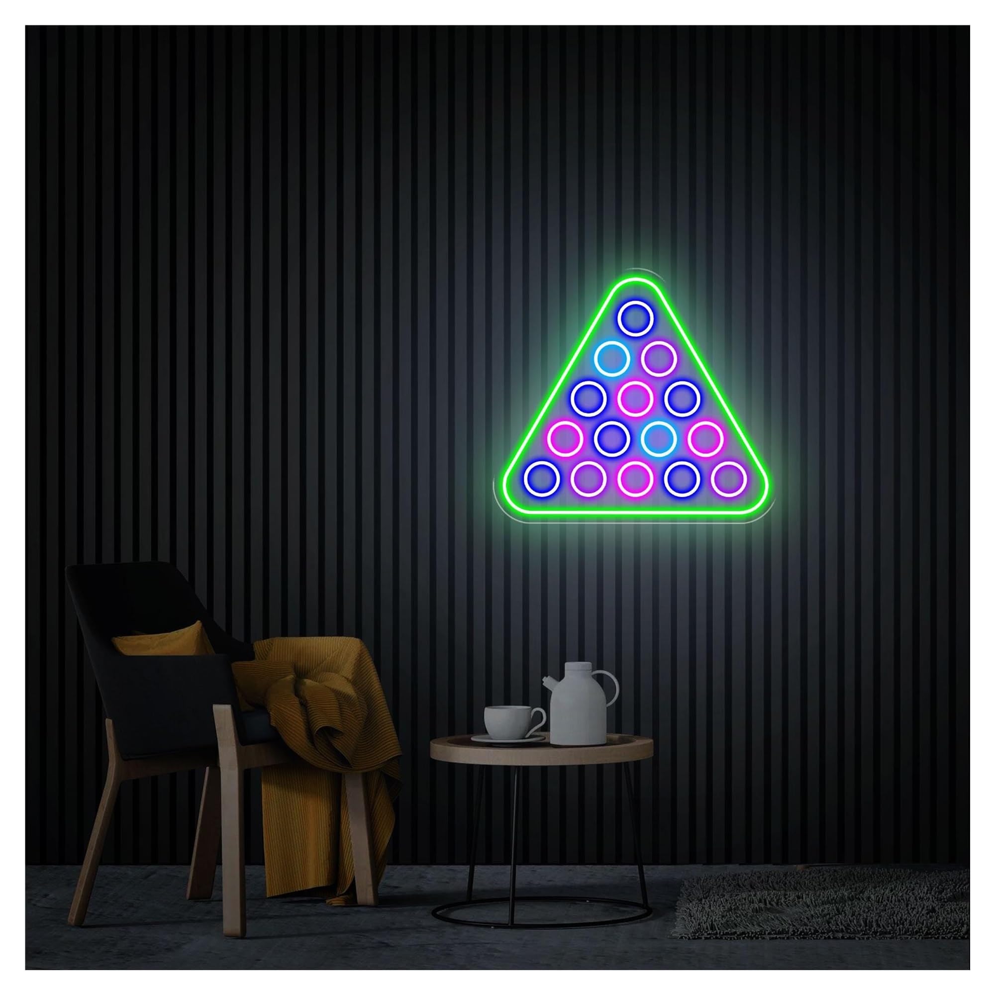 RONGCH Hanging Art Signs Billiards Neon Sign,Suitable for Pool Hall Shop Home Wall Decor with Dimmable 37cmx41cm(D)