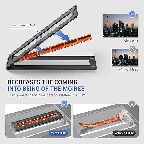 Miniatura 4 de Soporte de película de 1.378 in, soporte magnético de fotos negativo de 1.378 in para escáner de cama plana con retroiluminación que convierte