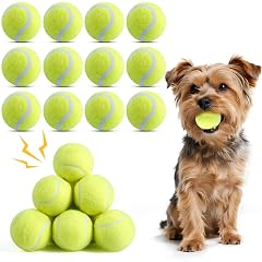 susu wuwu 12 Pack Squeaky Balls for Small Dogs 2 Inch Small Tennis Balls Interactive Fetch Dog Toy