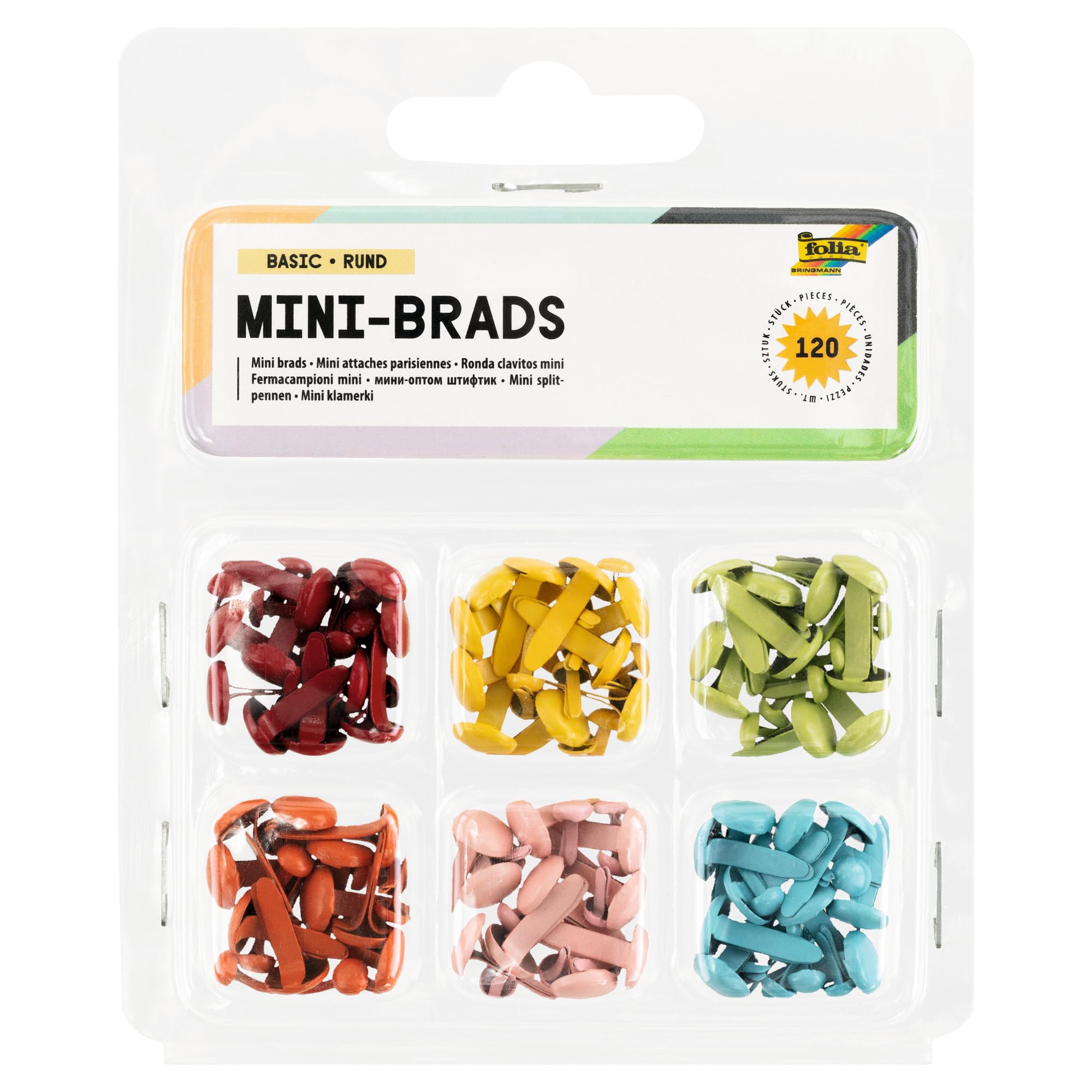 folia 12501 – Pattern Clips Round Assorted Colours