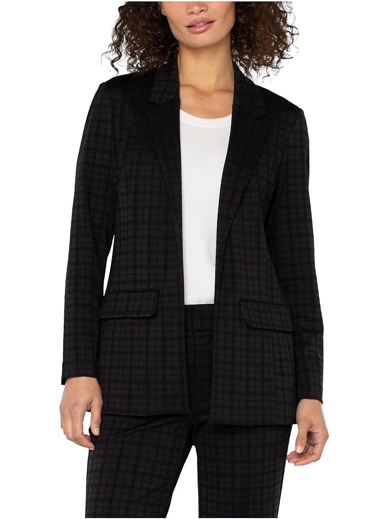 Black Liverpool Los Angeles Notch Collar Boyfriend Blazer